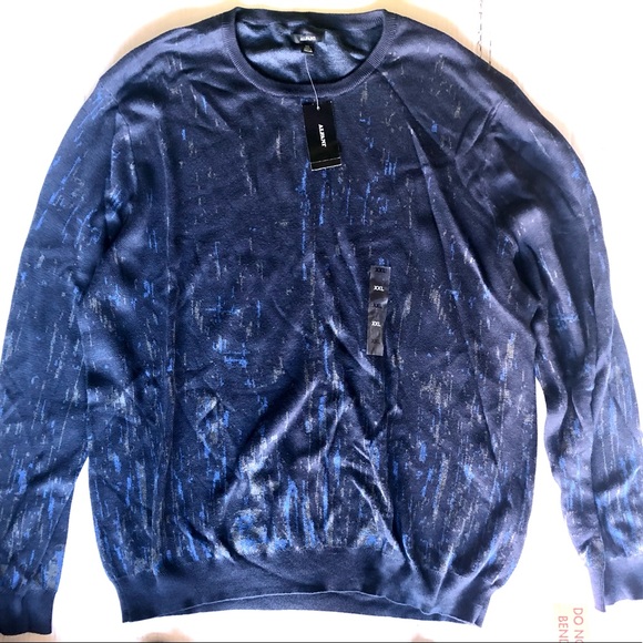 Alfani Men's Paint Splatter Crewneck Sweater, Neo Navy Combo, XXL - Picture 3 of 5